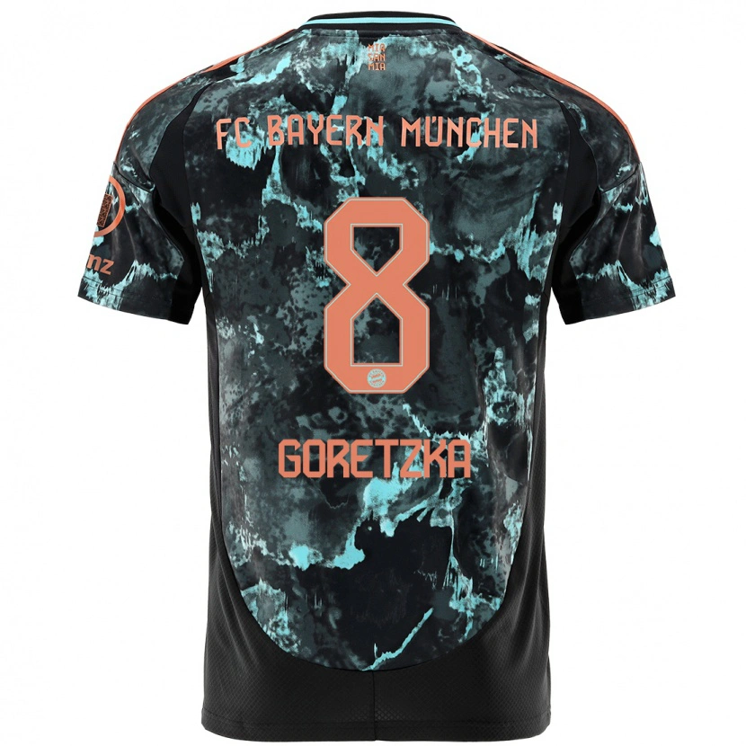 Danxen Donna Maglia Leon Goretzka #8 Nero Kit Gara Away 2024/25 Maglietta