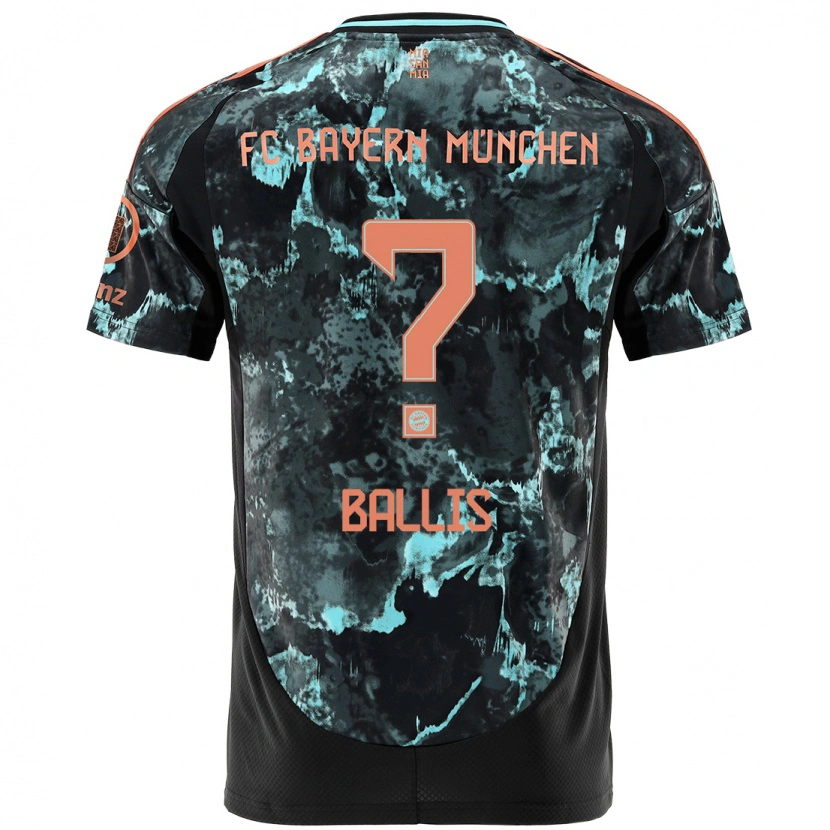Danxen Donna Maglia Benjamin Ballis #0 Nero Kit Gara Away 2024/25 Maglietta