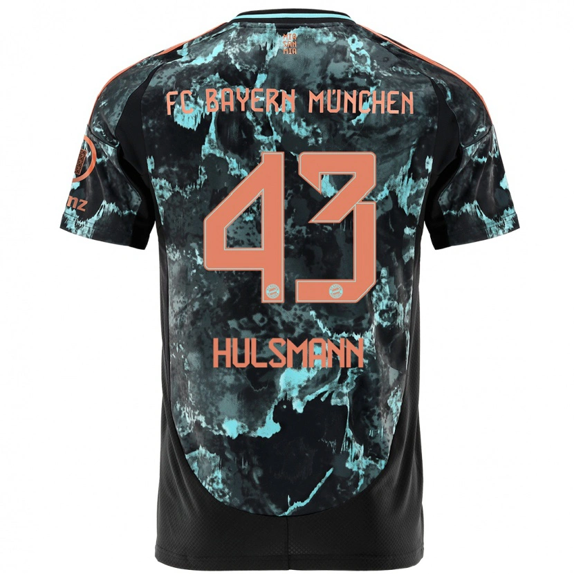 Danxen Donna Maglia Tom Hülsmann #43 Nero Kit Gara Away 2024/25 Maglietta