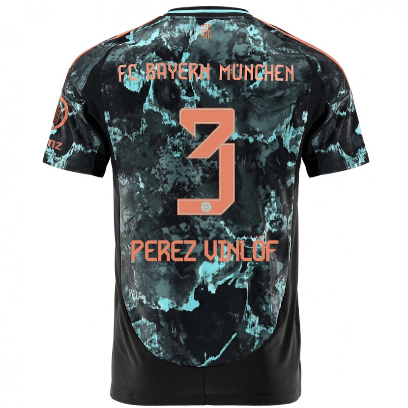 Danxen Donna Maglia Matteo Perez Vinlöf #3 Nero Kit Gara Away 2024/25 Maglietta