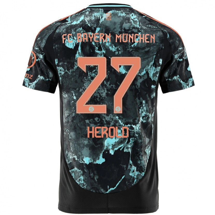 Danxen Donna Maglia David Herold #27 Nero Kit Gara Away 2024/25 Maglietta