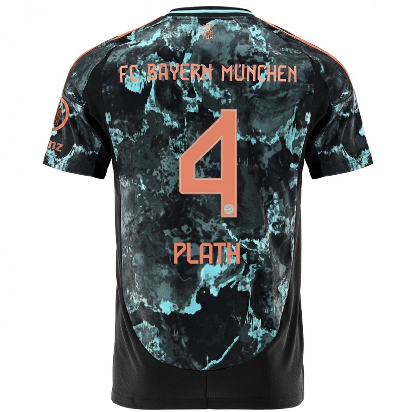 Danxen Donna Maglia Max Plath #4 Nero Kit Gara Away 2024/25 Maglietta