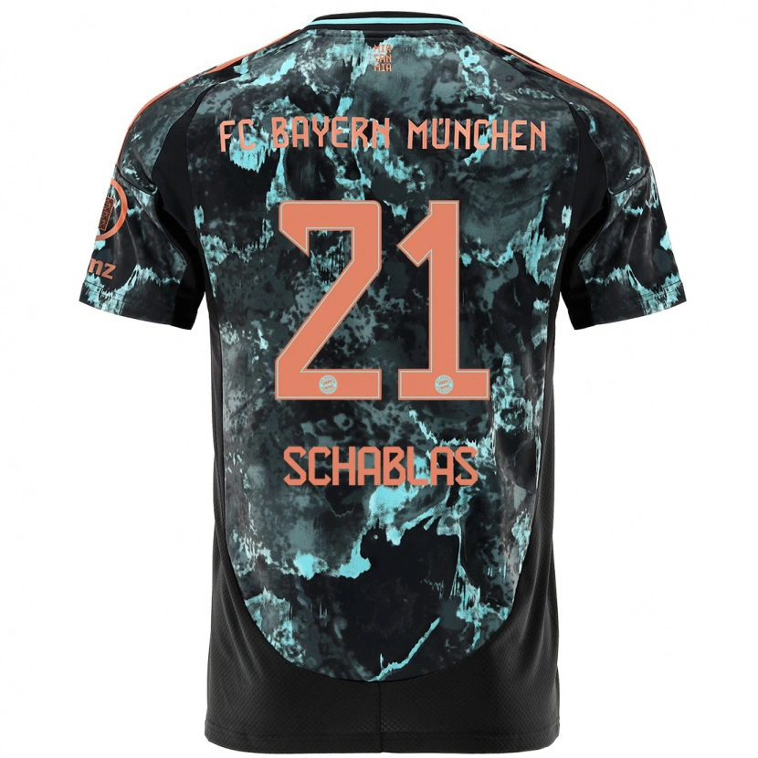 Danxen Donna Maglia Matteo Schablas #21 Nero Kit Gara Away 2024/25 Maglietta