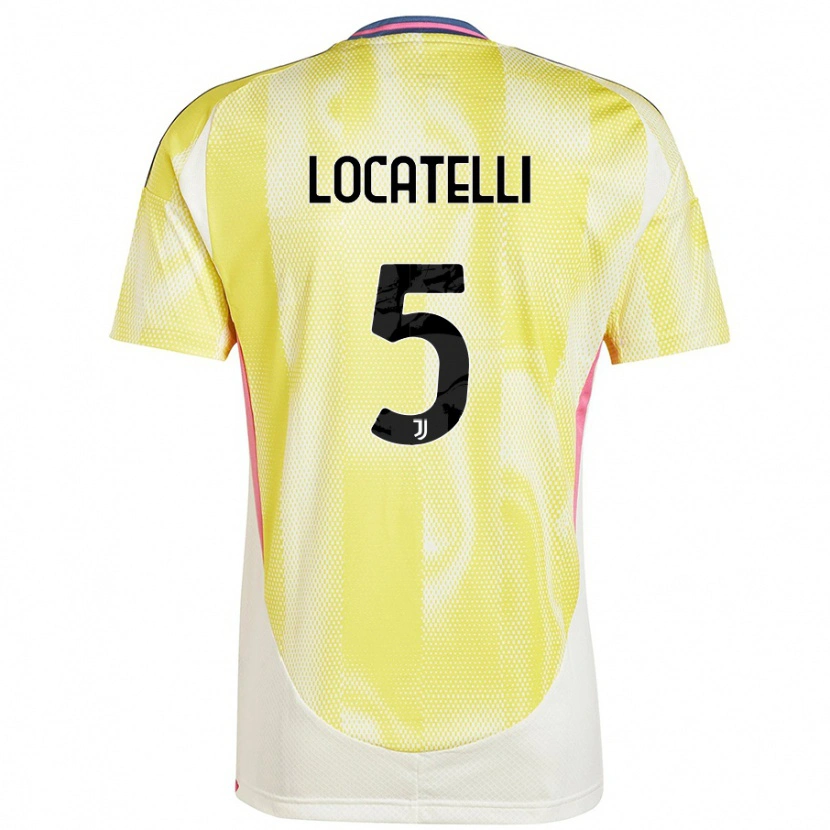 Danxen Donna Maglia Manuel Locatelli #5 Giallo Solare Kit Gara Away 2024/25 Maglietta