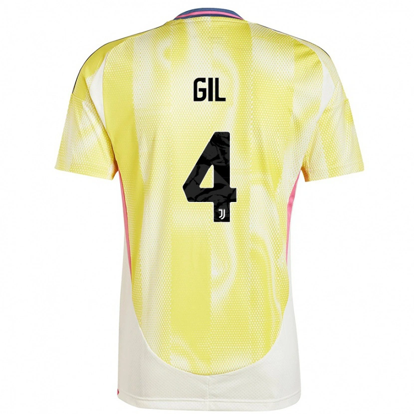 Danxen Donna Maglia Javier Gil #4 Giallo Solare Kit Gara Away 2024/25 Maglietta