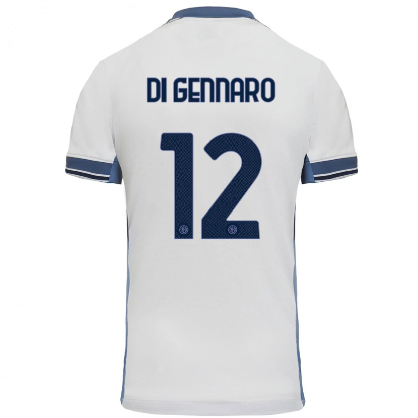 Danxen Donna Maglia Raffaele Di Gennaro #12 Bianco Grigio Kit Gara Away 2024/25 Maglietta