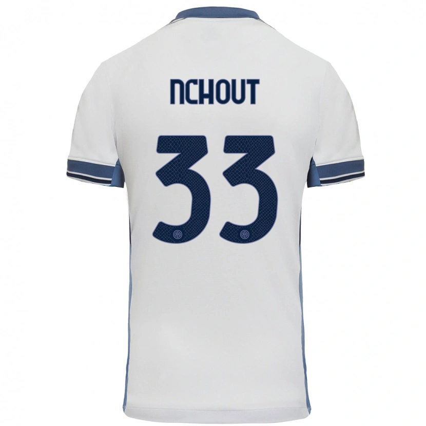 Danxen Donna Maglia Ajara Nchout #33 Bianco Grigio Kit Gara Away 2024/25 Maglietta