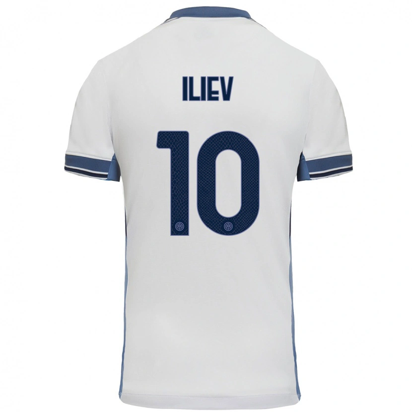 Danxen Donna Maglia Nikola Iliev #10 Bianco Grigio Kit Gara Away 2024/25 Maglietta