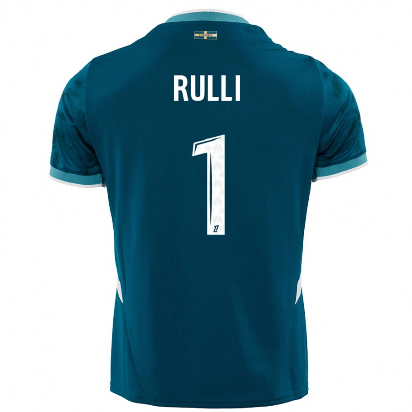 Danxen Donna Maglia Gerónimo Rulli #1 Turchese Blu Kit Gara Away 2024/25 Maglietta