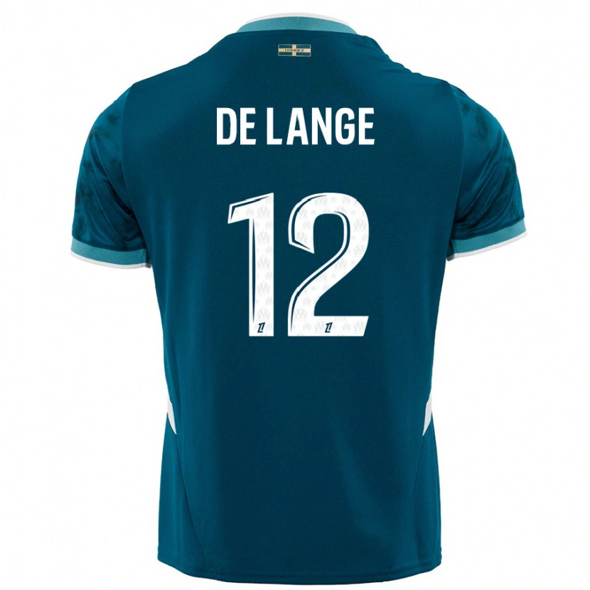 Danxen Donna Maglia Jeffrey De Lange #12 Turchese Blu Kit Gara Away 2024/25 Maglietta