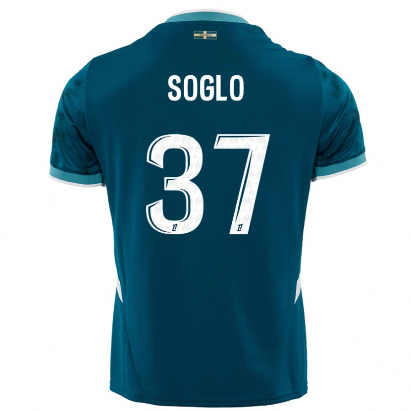 Danxen Donna Maglia Emran Soglo #37 Turchese Blu Kit Gara Away 2024/25 Maglietta