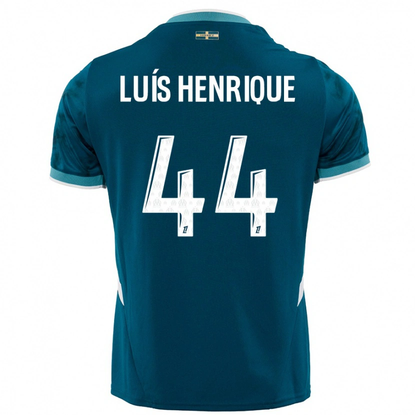 Danxen Donna Maglia Luis Henrique #44 Turchese Blu Kit Gara Away 2024/25 Maglietta