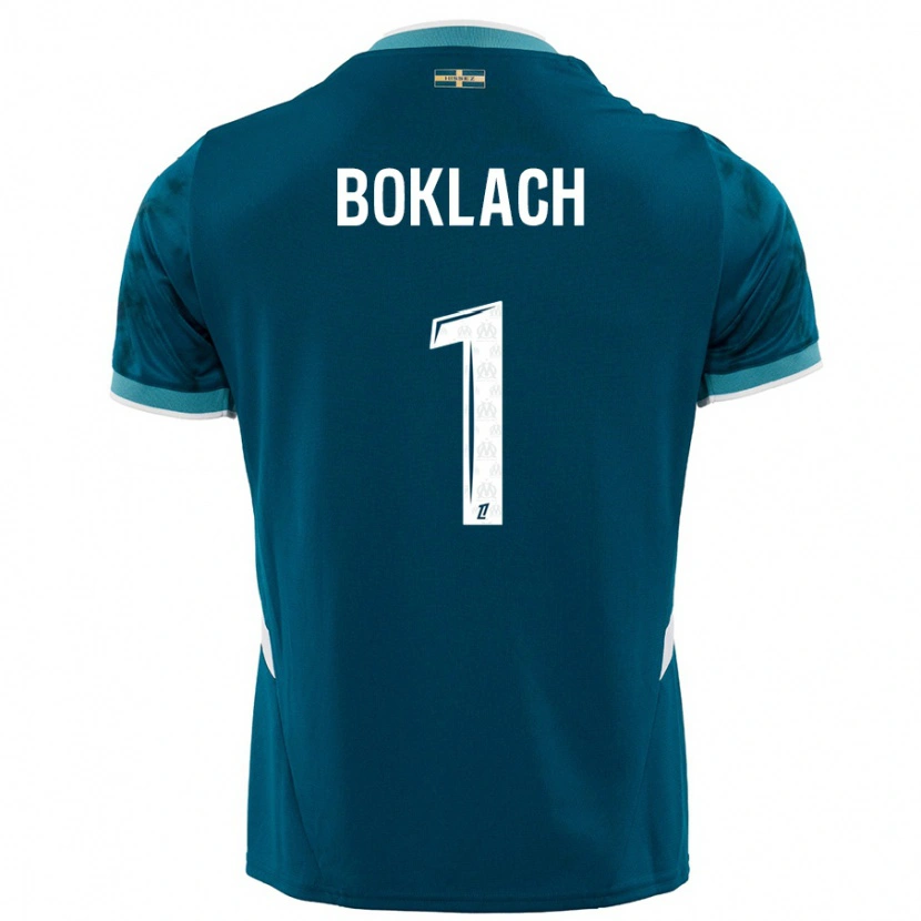Danxen Donna Maglia Kateryna Boklach #1 Turchese Blu Kit Gara Away 2024/25 Maglietta