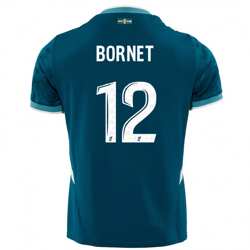 Danxen Donna Maglia Camille Bornet #12 Turchese Blu Kit Gara Away 2024/25 Maglietta