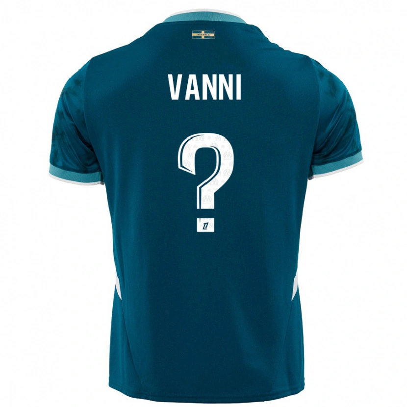 Danxen Donna Maglia Fabio Vanni #0 Turchese Blu Kit Gara Away 2024/25 Maglietta