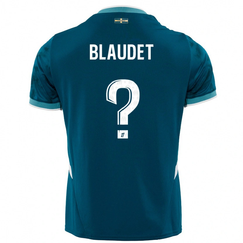 Danxen Donna Maglia David Blaudet #0 Turchese Blu Kit Gara Away 2024/25 Maglietta