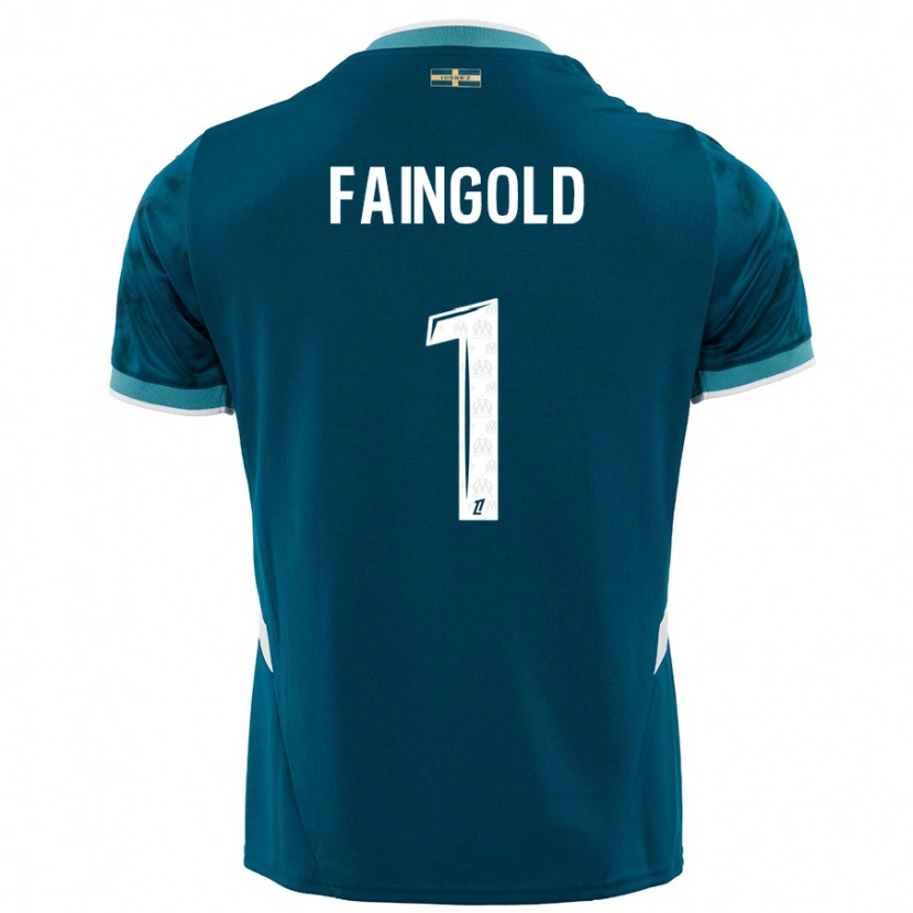 Danxen Donna Maglia Abbie Faingold #1 Turchese Blu Kit Gara Away 2024/25 Maglietta