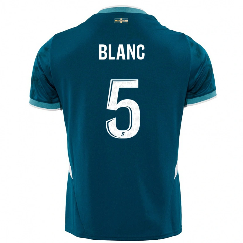 Danxen Donna Maglia Amandine Blanc #5 Turchese Blu Kit Gara Away 2024/25 Maglietta