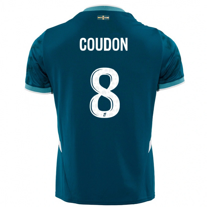 Danxen Donna Maglia Marine Coudon #8 Turchese Blu Kit Gara Away 2024/25 Maglietta