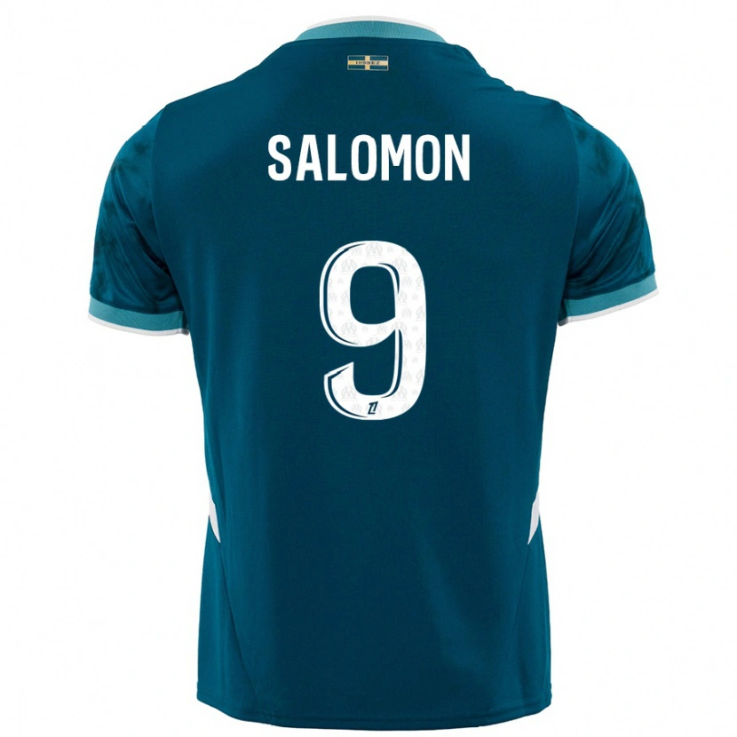 Danxen Donna Maglia Maeva Salomon #9 Turchese Blu Kit Gara Away 2024/25 Maglietta