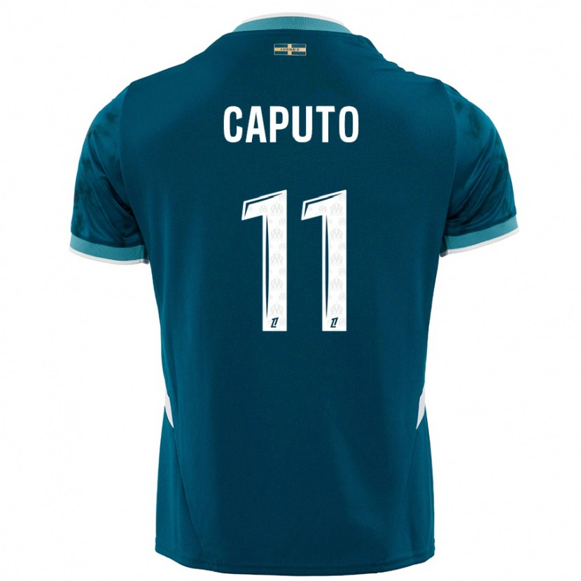 Danxen Donna Maglia Cindy Caputo #11 Turchese Blu Kit Gara Away 2024/25 Maglietta