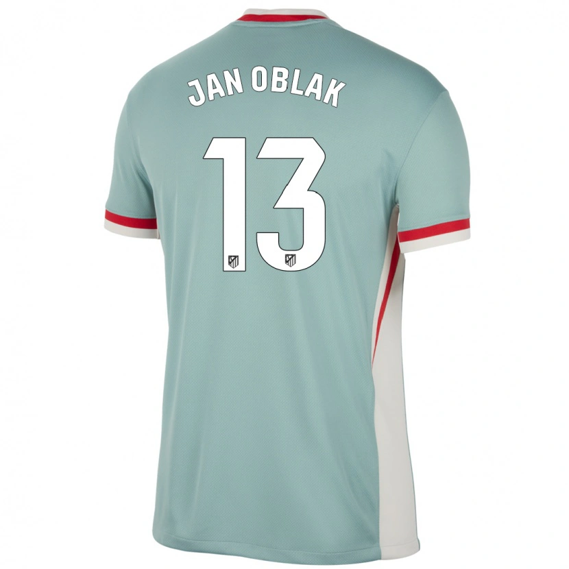 Danxen Donna Maglia Jan Oblak #13 Beige Chiaro Blu Kit Gara Away 2024/25 Maglietta