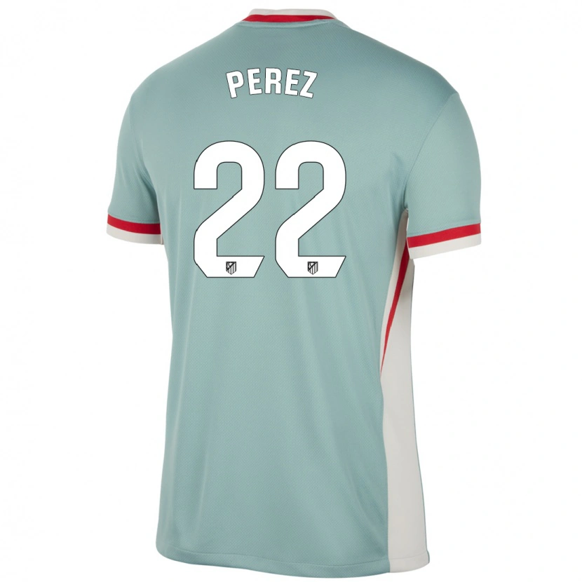 Danxen Donna Maglia Pablo Pérez #22 Beige Chiaro Blu Kit Gara Away 2024/25 Maglietta