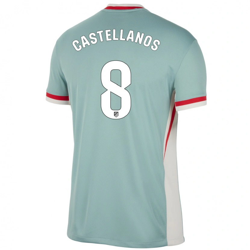 Danxen Donna Maglia Jorge Castellanos #8 Beige Chiaro Blu Kit Gara Away 2024/25 Maglietta