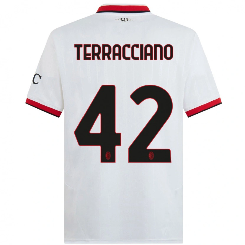 Danxen Donna Maglia Filippo Terracciano #42 Bianco Nero Rosso Kit Gara Away 2024/25 Maglietta