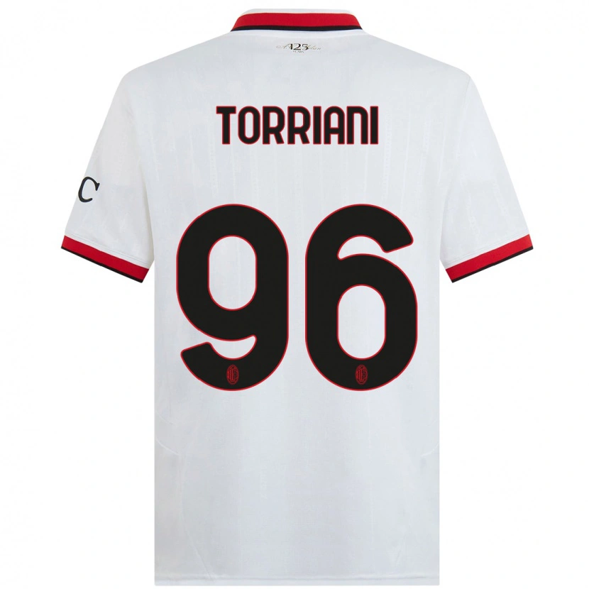 Danxen Donna Maglia Lorenzo Torriani #96 Bianco Nero Rosso Kit Gara Away 2024/25 Maglietta