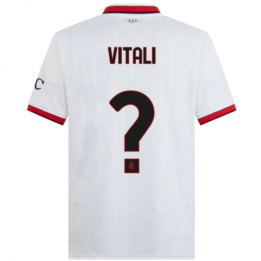 Danxen Donna Maglia Michael Vitali #0 Bianco Nero Rosso Kit Gara Away 2024/25 Maglietta