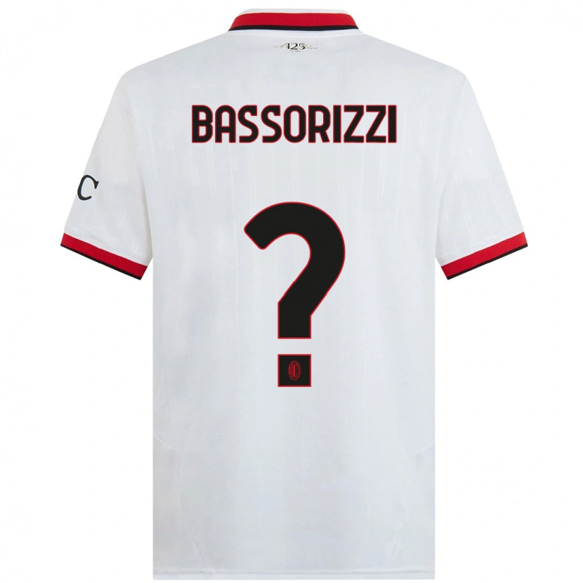 Danxen Donna Maglia Carlo Bassorizzi #0 Bianco Nero Rosso Kit Gara Away 2024/25 Maglietta