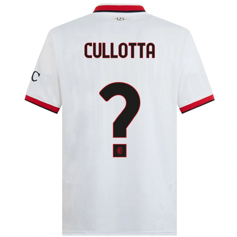 Danxen Donna Maglia Andrea Cullotta #0 Bianco Nero Rosso Kit Gara Away 2024/25 Maglietta
