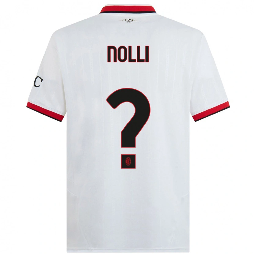 Danxen Donna Maglia Luca Nolli #0 Bianco Nero Rosso Kit Gara Away 2024/25 Maglietta