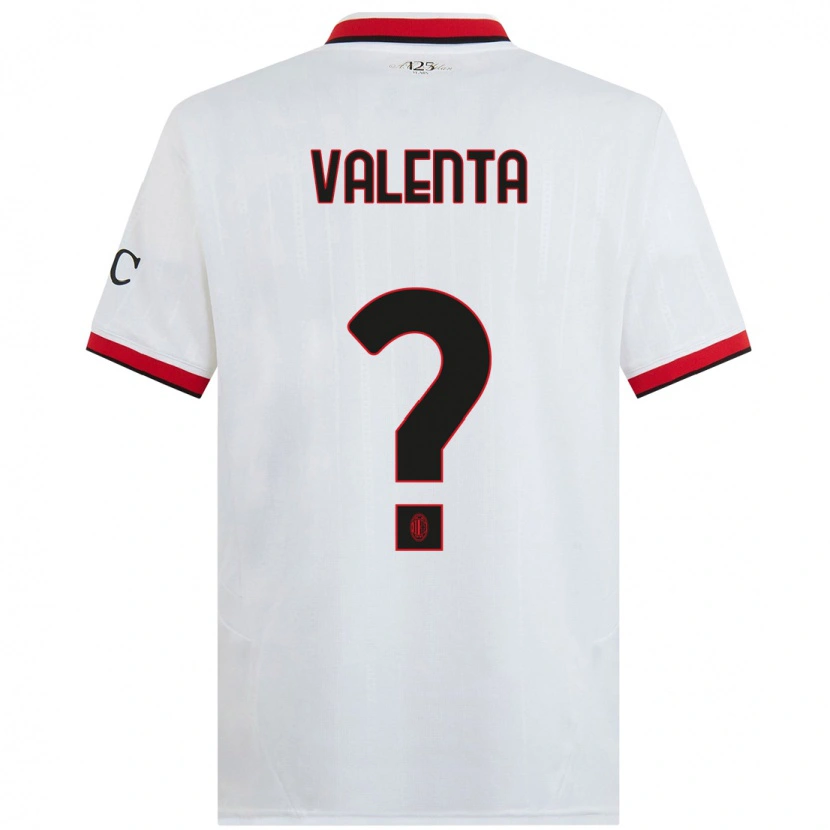 Danxen Donna Maglia Tommaso Valenta #0 Bianco Nero Rosso Kit Gara Away 2024/25 Maglietta