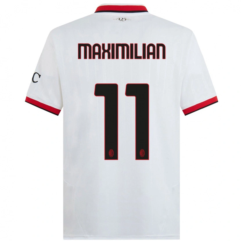 Danxen Donna Maglia Maximilian Ibrahimović #11 Bianco Nero Rosso Kit Gara Away 2024/25 Maglietta