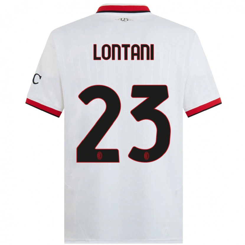 Danxen Donna Maglia Simone Lontani #23 Bianco Nero Rosso Kit Gara Away 2024/25 Maglietta