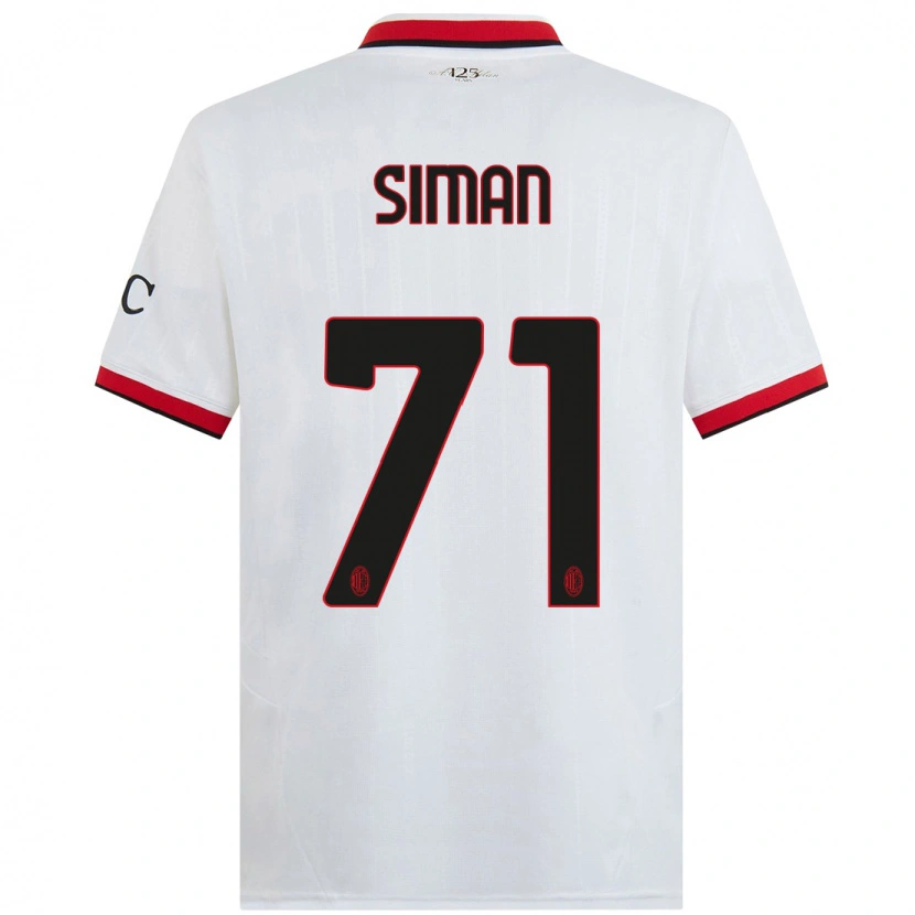 Danxen Donna Maglia Alexandru Șiman #71 Bianco Nero Rosso Kit Gara Away 2024/25 Maglietta