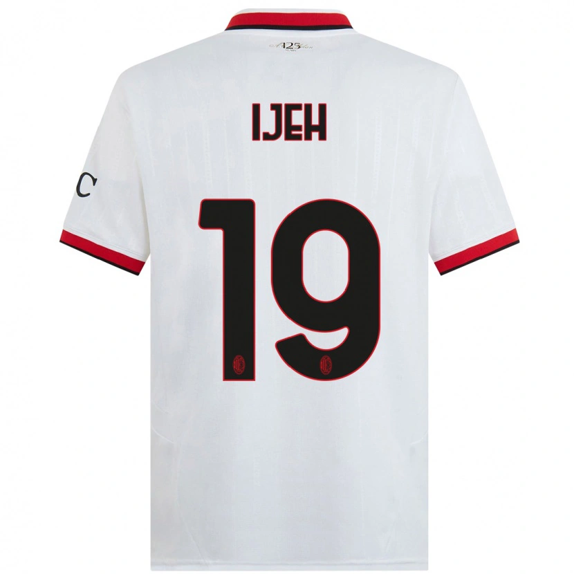 Danxen Donna Maglia Evelyn Ijeh #19 Bianco Nero Rosso Kit Gara Away 2024/25 Maglietta