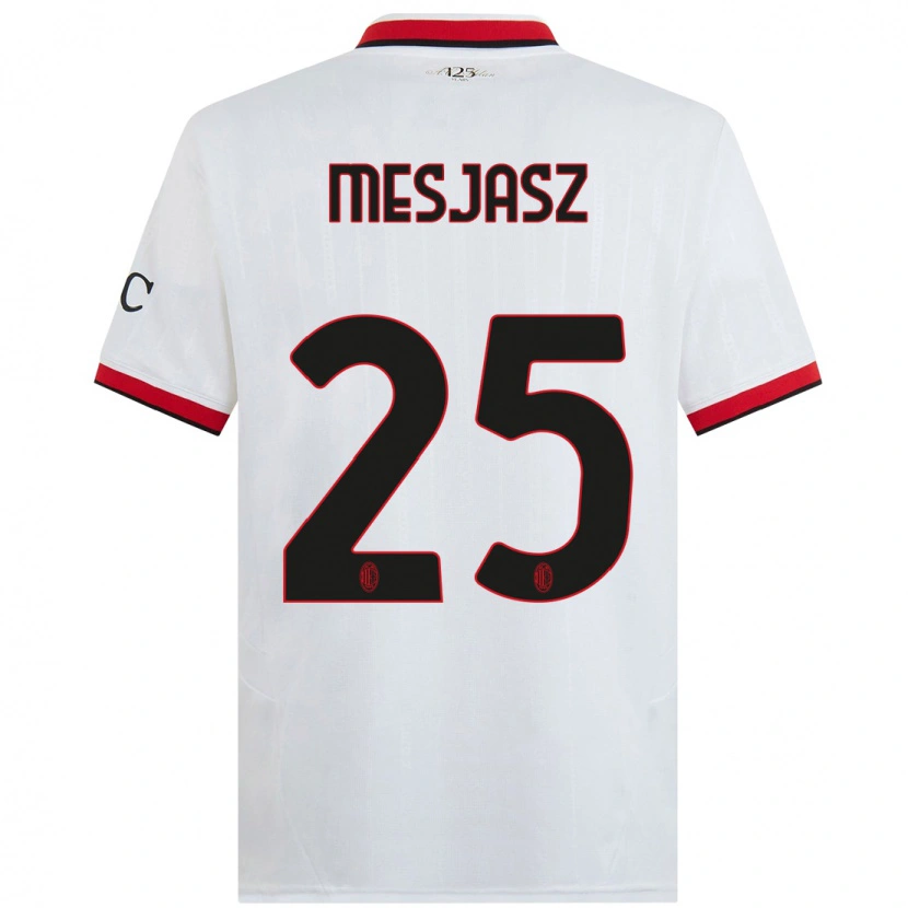 Danxen Donna Maglia Małgorzata Mesjasz #25 Bianco Nero Rosso Kit Gara Away 2024/25 Maglietta