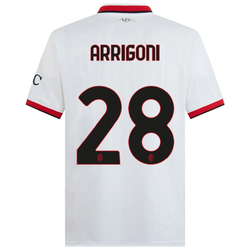 Danxen Donna Maglia Giorgia Arrigoni #28 Bianco Nero Rosso Kit Gara Away 2024/25 Maglietta