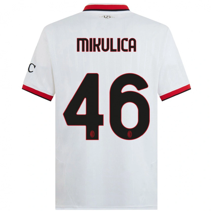 Danxen Donna Maglia Petra Mikulica #46 Bianco Nero Rosso Kit Gara Away 2024/25 Maglietta