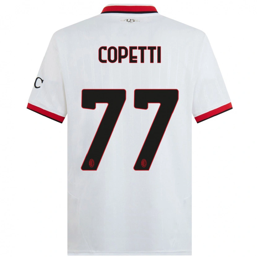 Danxen Donna Maglia Matilde Copetti #77 Bianco Nero Rosso Kit Gara Away 2024/25 Maglietta