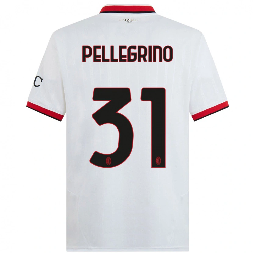 Danxen Donna Maglia Marco Pellegrino #31 Bianco Nero Rosso Kit Gara Away 2024/25 Maglietta