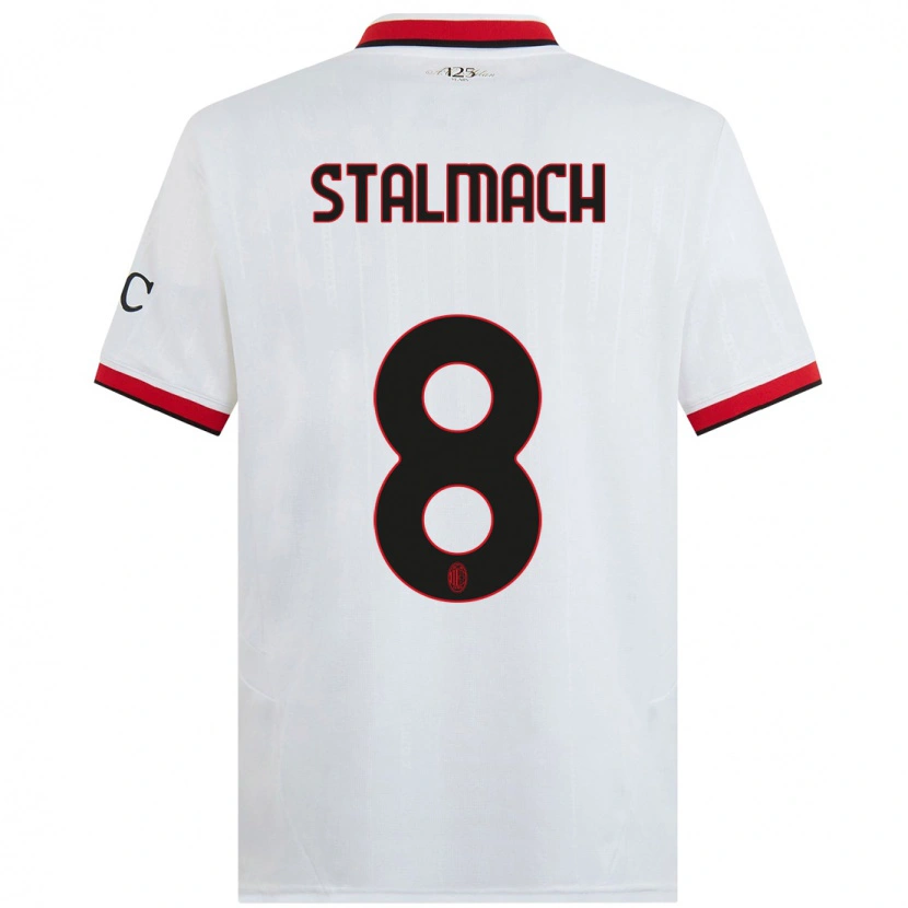 Danxen Donna Maglia Dariusz Stalmach #8 Bianco Nero Rosso Kit Gara Away 2024/25 Maglietta