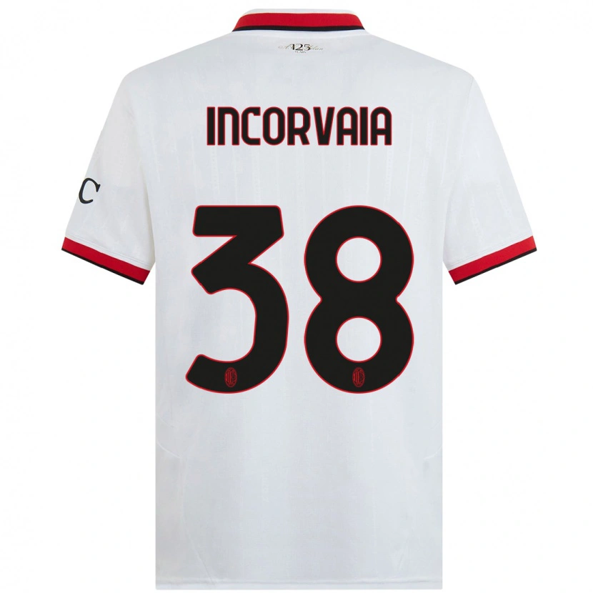 Danxen Donna Maglia Giovanni Incorvaia #38 Bianco Nero Rosso Kit Gara Away 2024/25 Maglietta