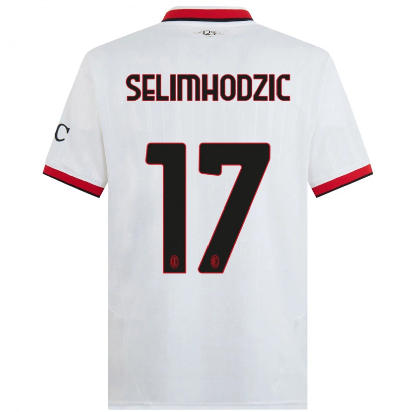 Danxen Donna Maglia Noa Selimhodzic #17 Bianco Nero Rosso Kit Gara Away 2024/25 Maglietta