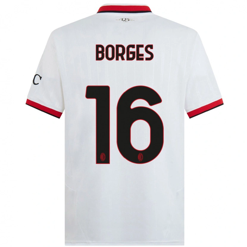 Danxen Donna Maglia Lenny Borges #16 Bianco Nero Rosso Kit Gara Away 2024/25 Maglietta