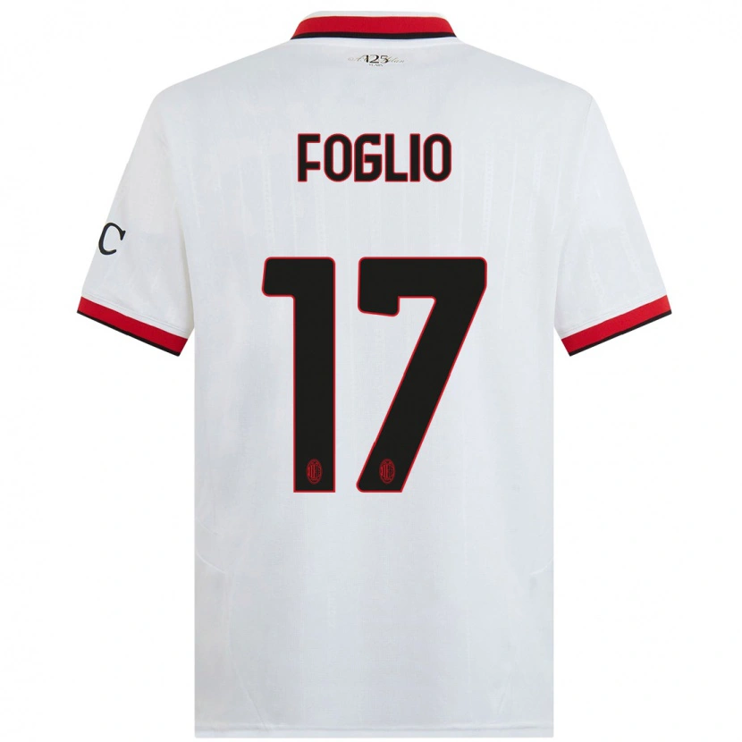 Danxen Donna Maglia Christian Foglio #17 Bianco Nero Rosso Kit Gara Away 2024/25 Maglietta