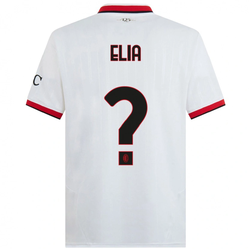 Danxen Donna Maglia Emanuele Elia #0 Bianco Nero Rosso Kit Gara Away 2024/25 Maglietta